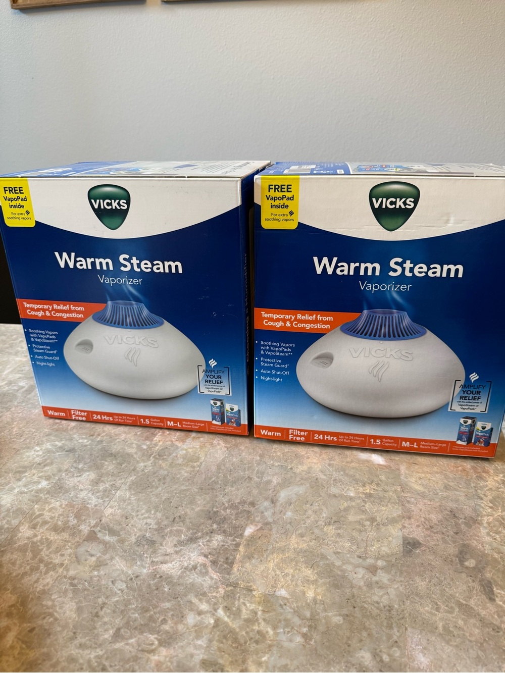 2 pack) Vicks Warm Steam Vaporizer - White & Blue (
